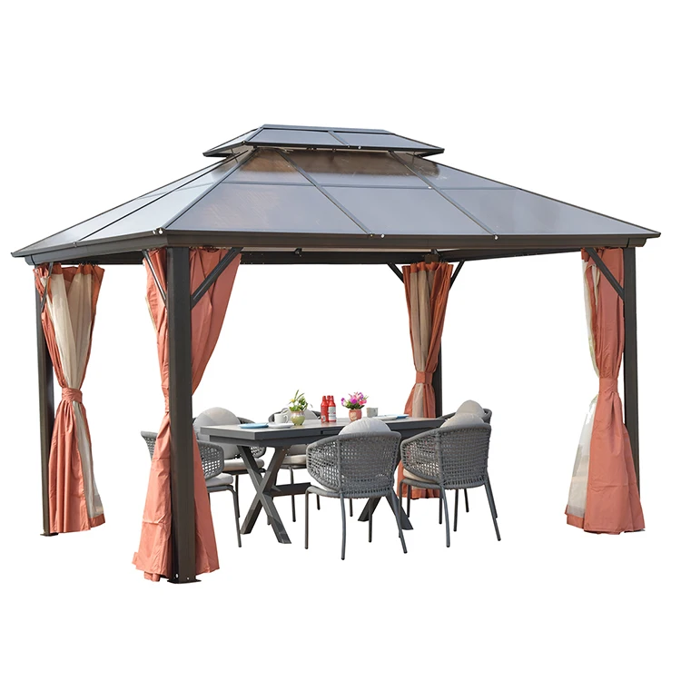 Outdoor gazebo/pavilion/house waterproof pavilion gazebo with side corner curtains