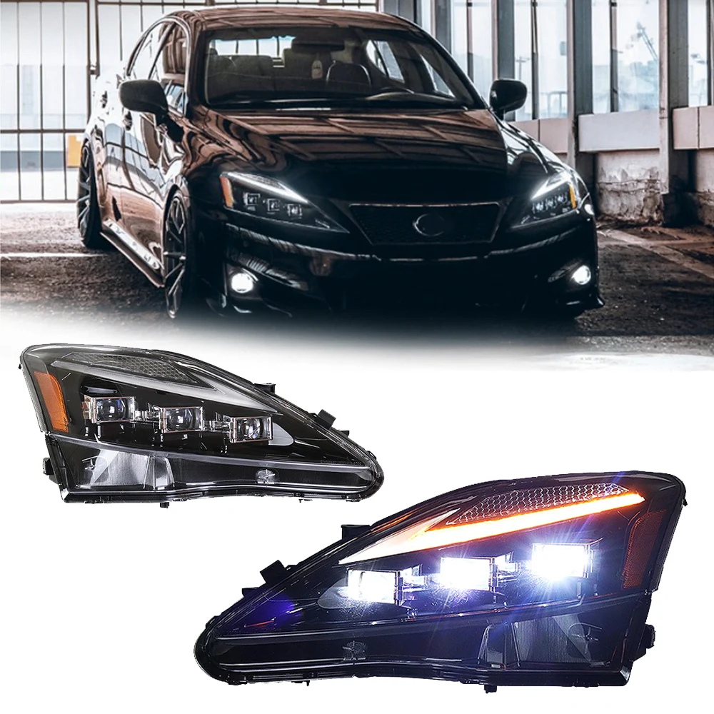 

Светодиодные фары для LEXUS IS300 IS250 06-12, новый стиль, светодиодные DRL, автомобильные фары в сборе, сигнальные автоаксессуары, модифицированная лампа