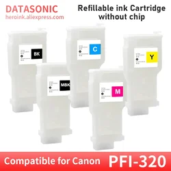 300ML PFI-320 PFF-320 for Canon PFI 320 PFI320 Refillable Ink Cartridge for Canon TM200 TM205 TM300 TM305 printer without chip