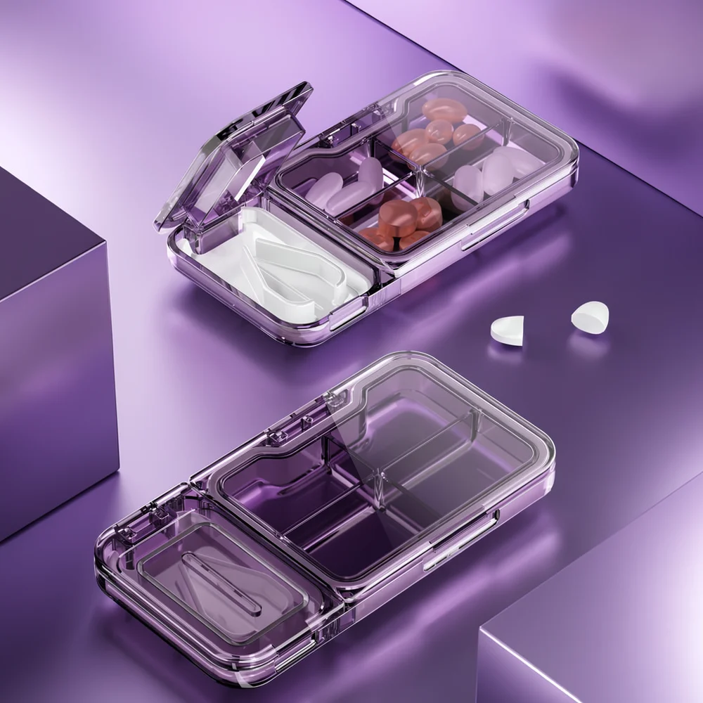 Pill Splitter Tablet Cutter And Crusher Medicine Grinder Organizer Box For Wwestwood Compact Travel Storage