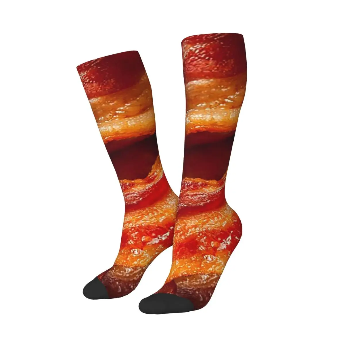 Crispy Bacon Texture Meat Lovers Socks Harajuku Stockings All Season Long Socks Accessories for Unisex Christmas Gifts