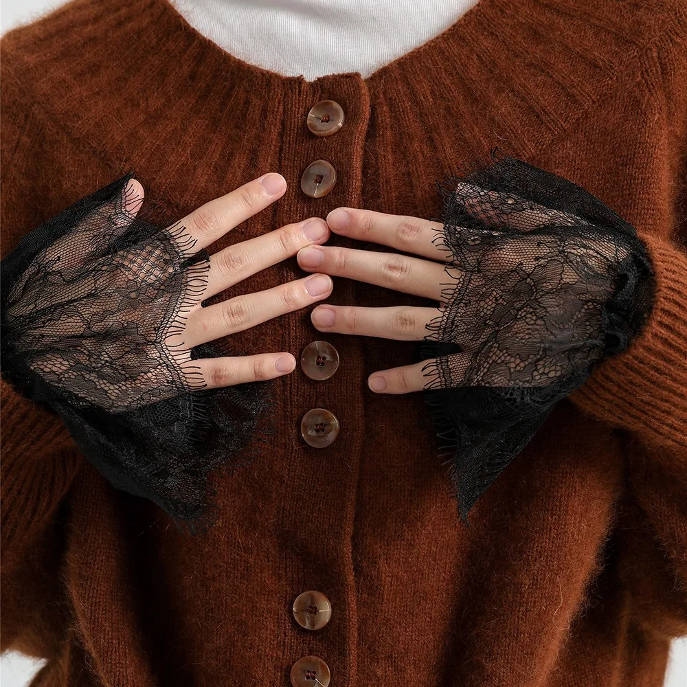 

New All-match Ruffle Fake Sleeve Pleated Lolita Detachable Sleeve Cuffs Sun Protection False Cuffs Wedding Dress Accessories