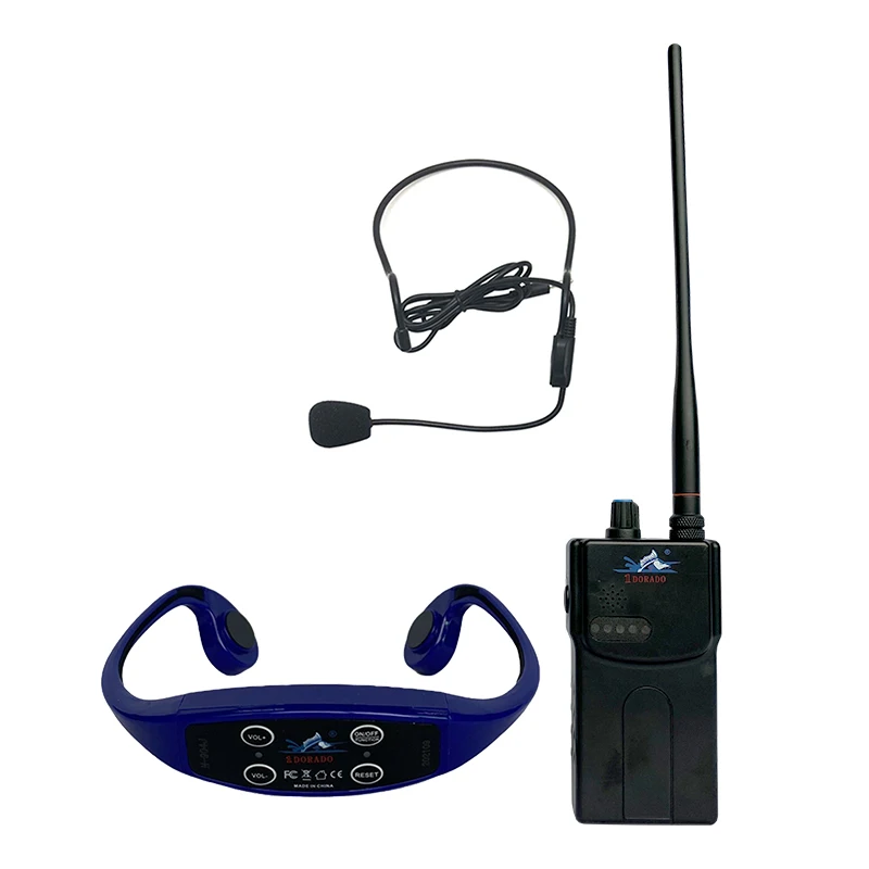 Swimming Training System 1 H900 Walkie Taikie 1 H904 Bone Conduction Headphone For Swim Schools Parent-Tot Classes, Swim Teams