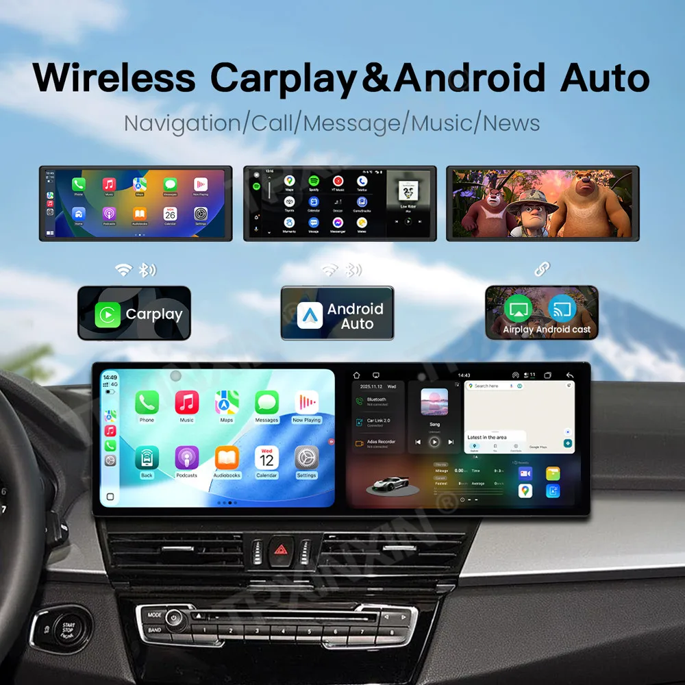 لسيارات BMW 2 Series Touring 2013-2019 راديو السيارة الاندورويد الوسائط المتعددة فيديو لاسلكي Carplay Autoradio ستيريو نظام تحديد المواقع والملاحة رئيس وحدة #1