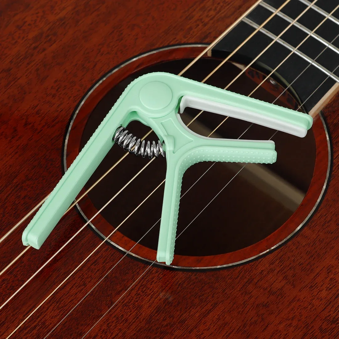 Universal Capo Guitar/Ukulele Plastics Silicone Capo Tuning Tools Guitar Clamp with Anti Slip Points Black/White/Pink/Cyan