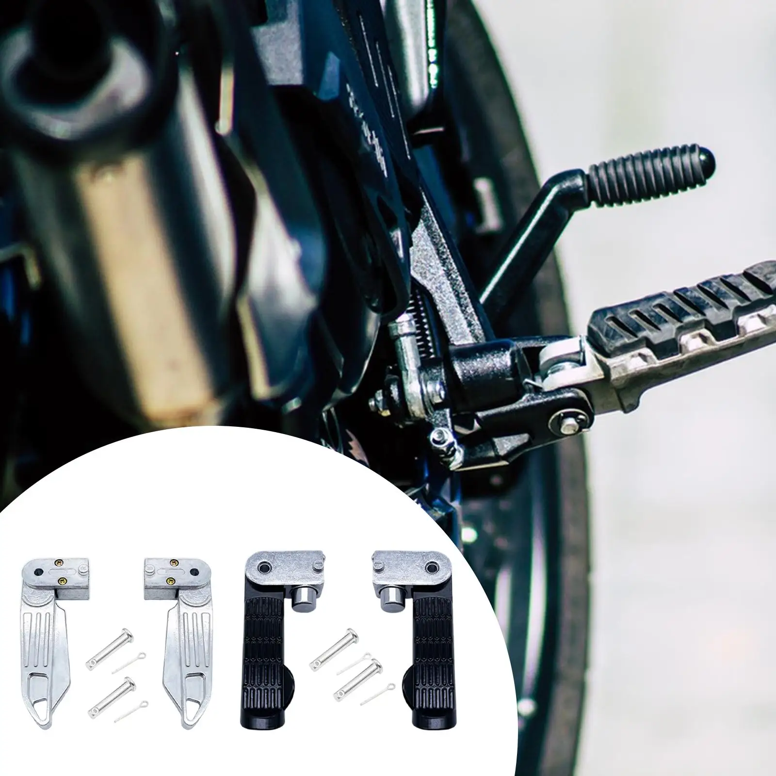 

Подставки для ног мотоцикла, удобные нескользящие профессиональные универсальные прочные складные подножки из алюминиевого сплава, замена подножек