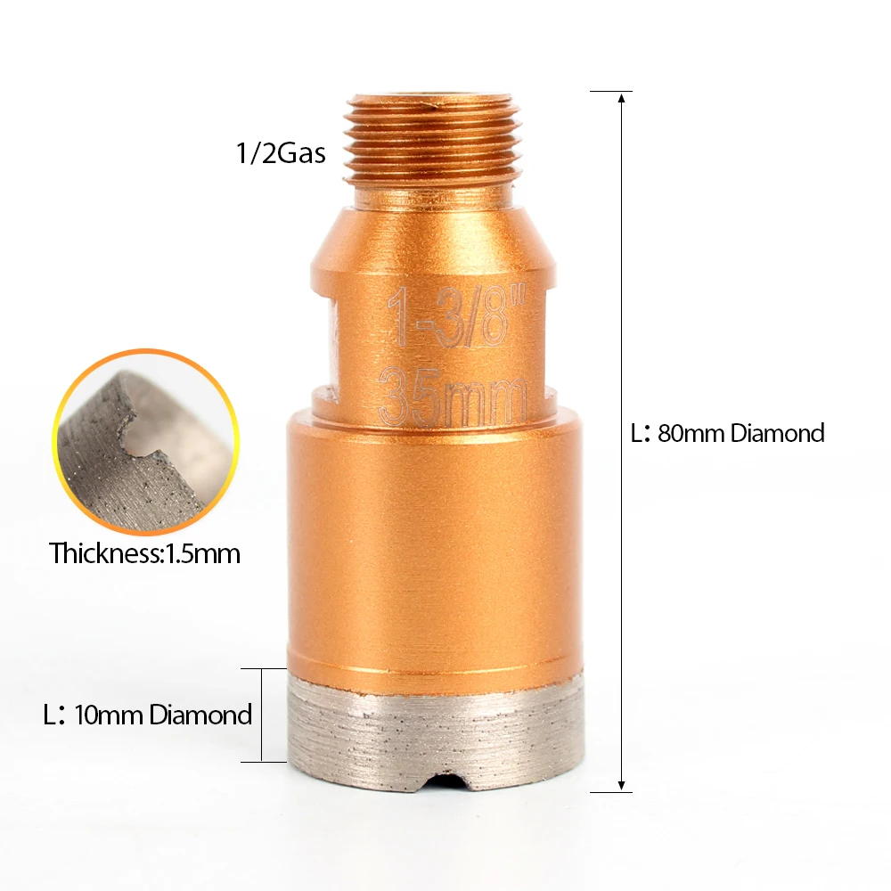 

RAIZI 35mm Thin Wall CNC Diamond Core Bits For Porcelain Tile& Dekton