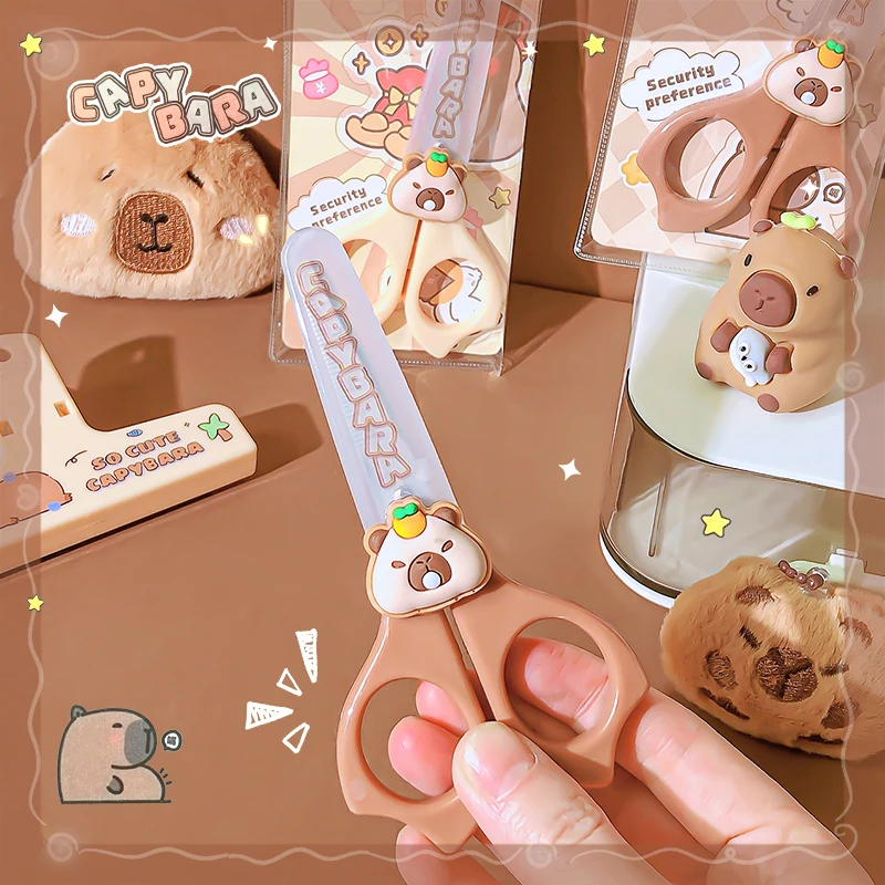 Joli école utile retour à l'école papeterie ciseaux mignon Capybara artisanat ciseaux Mini ciseaux pour bricolage ciseaux pour enfants