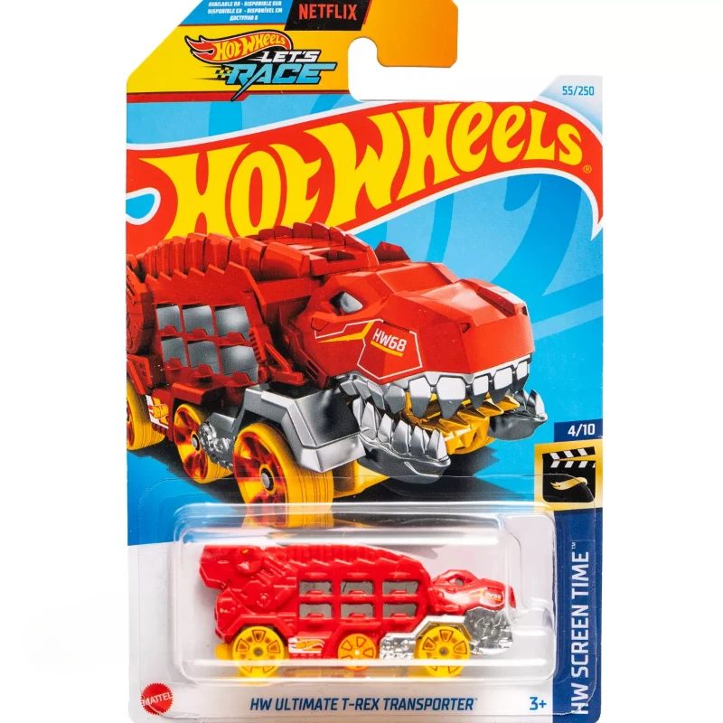 Hot Wheels-coche HW ULTIMATE T-REX TRANSPORTER fundido a presión para niños, pantalla HW, modelos de vehículos, regalo de cumpleaños, 1/64