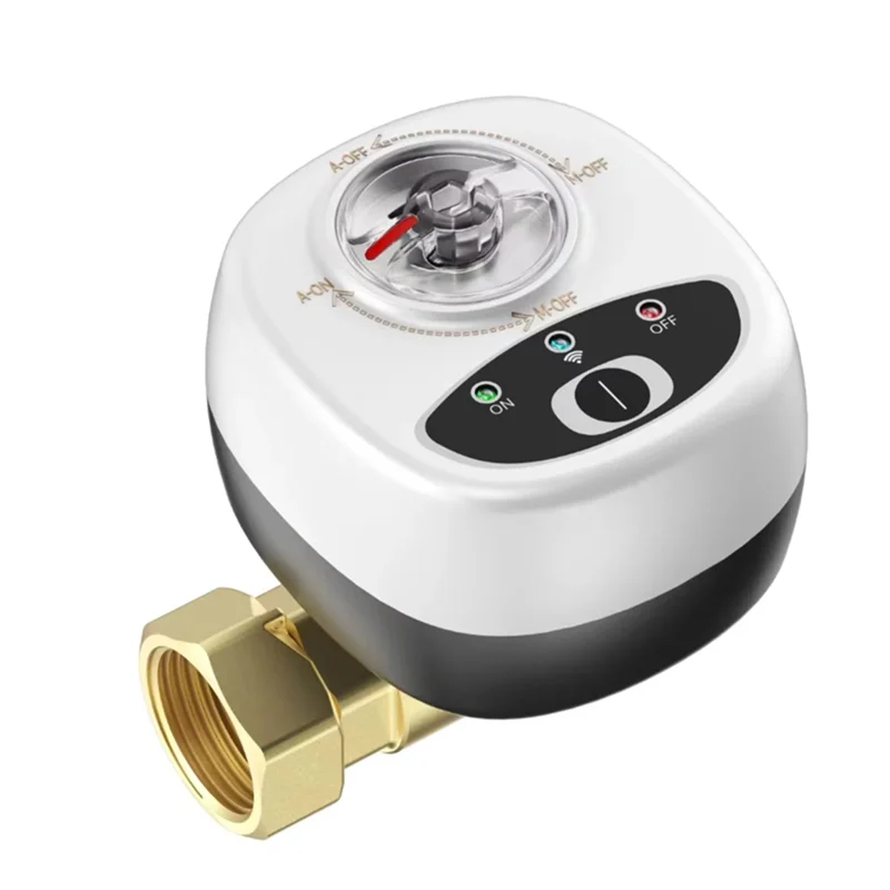 ABKQ-Wireless Automated Ball Valve Water Shutoff WIFI Smart Valve Controller APP Remote Control For Ewelink UK Plug DN25