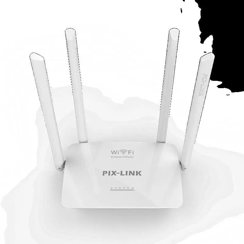 

PIXLINK Wireless Wifi Router Repeater English Firmware Wi-fi 300mbps Booster 5ports RJ45 802.11N Easy Setup for Home White WR08