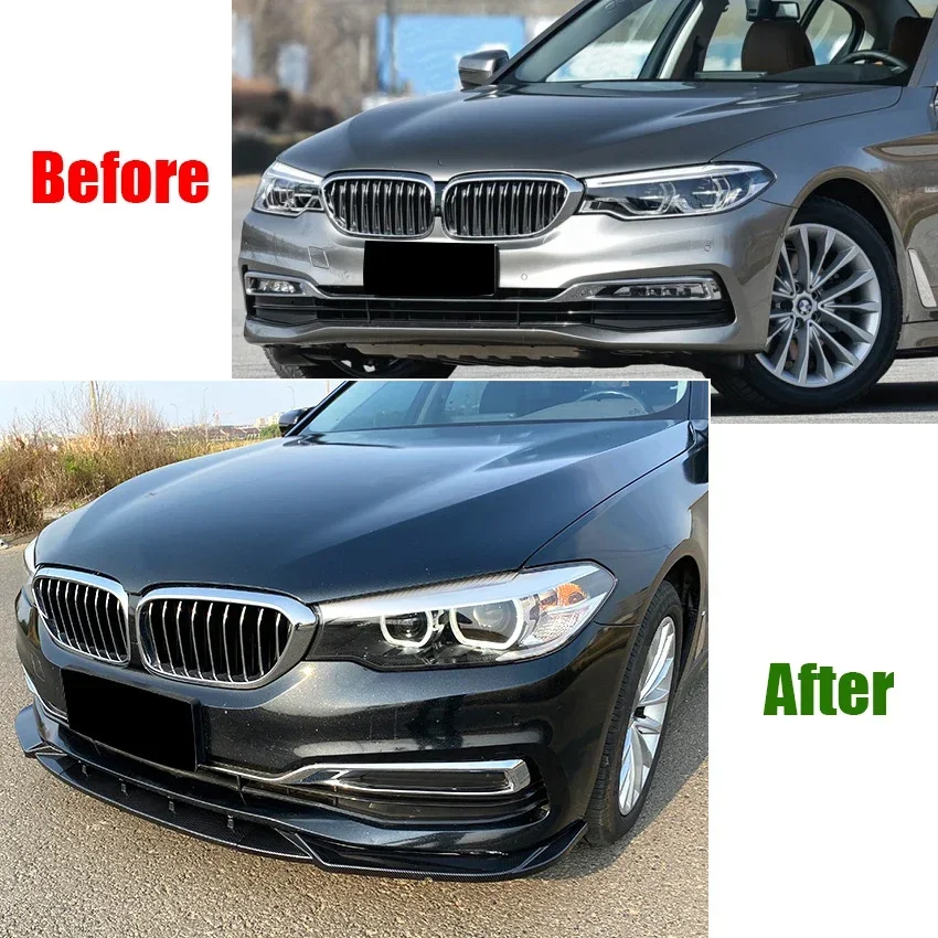 Car Front Bumper Lower Lip Body Kit Spoiler Bumper Lip Splitter Guard Protector Cover For BMW 5 Series G30 525i 530i 2017-2020