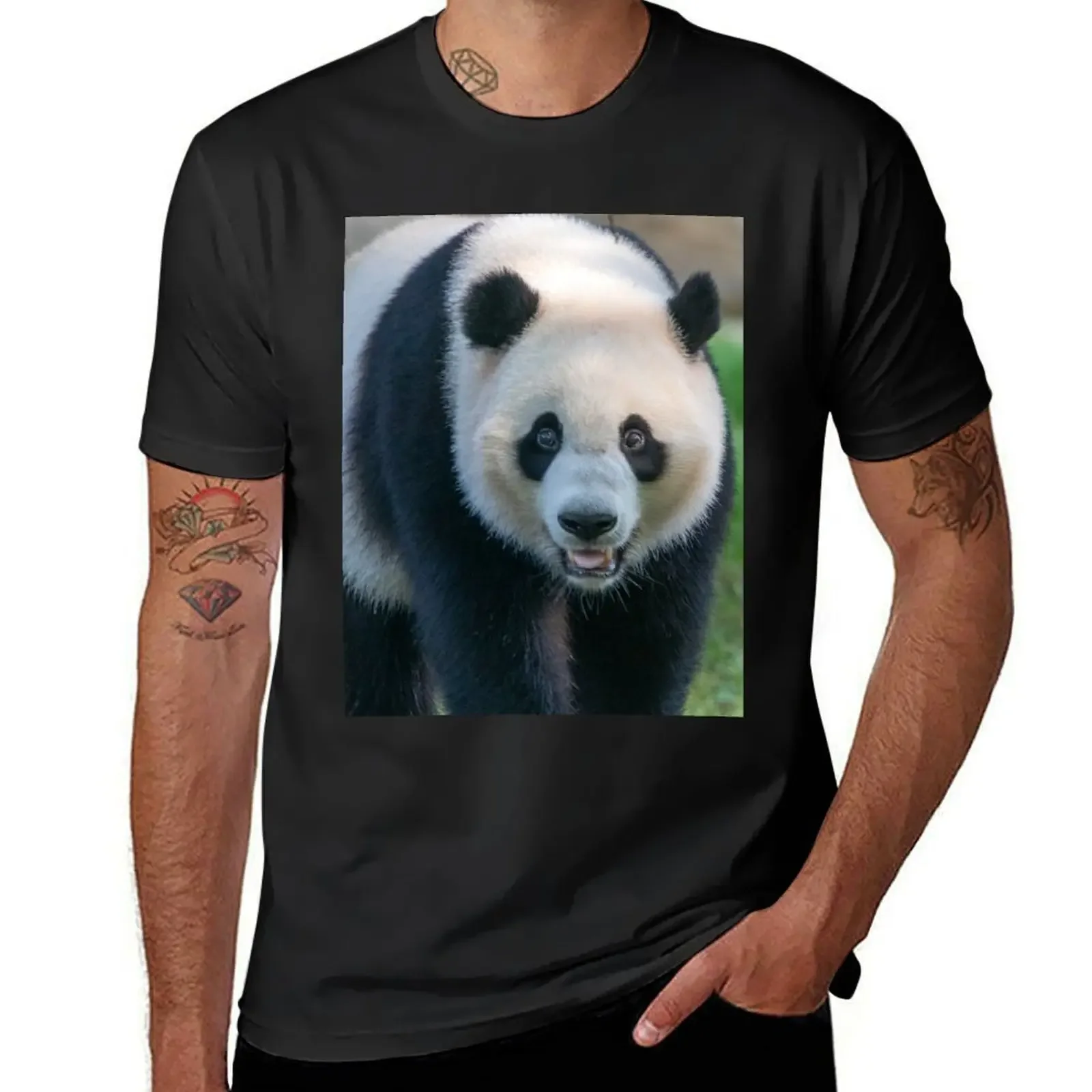 Giant Panda Xiao Qi Ji at the National Zoo T-Shirt Short sleeve tee oversized blanks mens t shirt