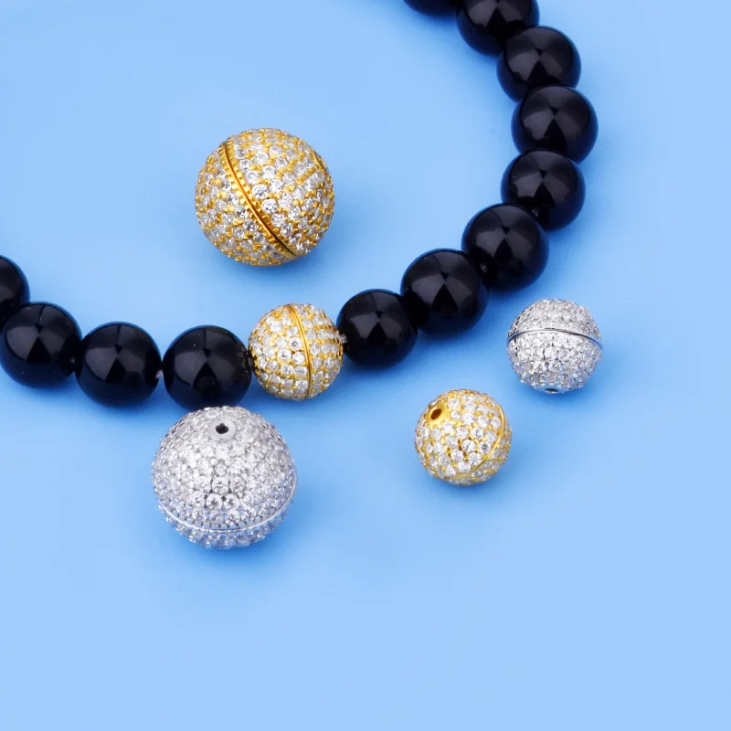 

S925 Серебряная пряжка, аксессуары «сделай сам», полный цирконий, круглый шариковый винт, пряжка с бусинами, универсальная пряжка