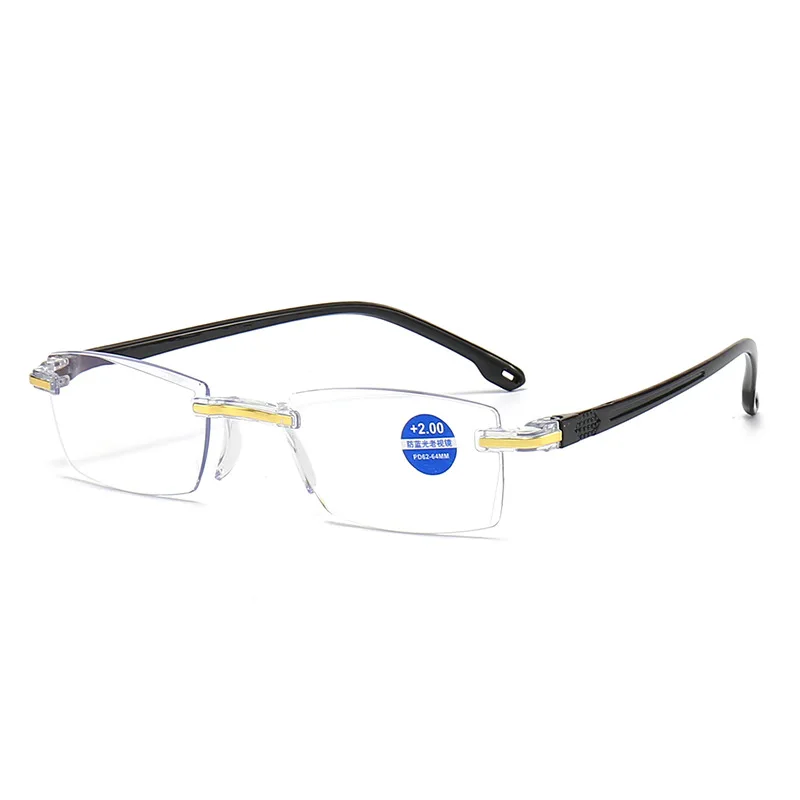 2023 New Presbyopia Glasses, Gold Plated, Frameless, Trimmed, Stylish, Lightweight, Anti Blue Light Presbyopia Glasses