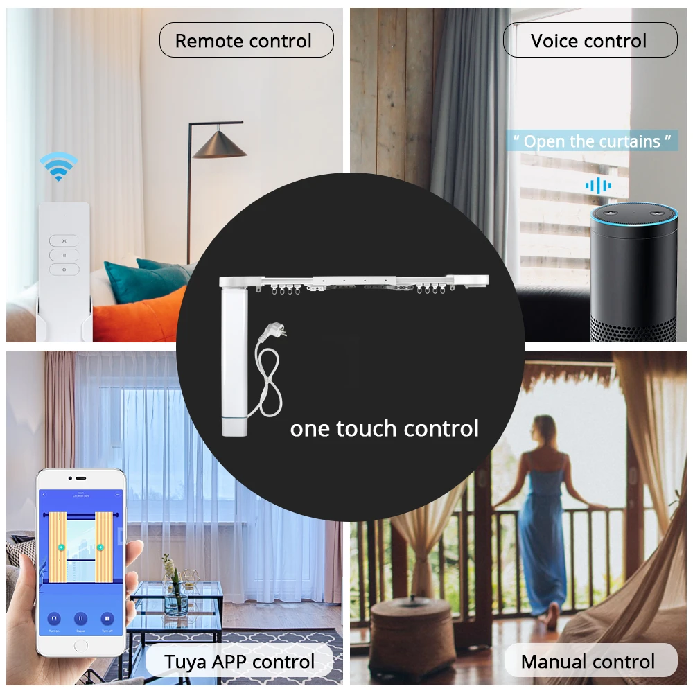 Zemismart Tuya Smart Zigbee 3.0 Slide Motor with Electric Curtain Track Remote Control Alexa Google Home Voice Control