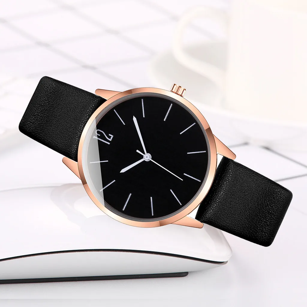 2023 Women Black Watch Hot Sale Women Casual Quartz Leather Band Strap Watch Analog Wrist Watch Relogio Feminino часы женские