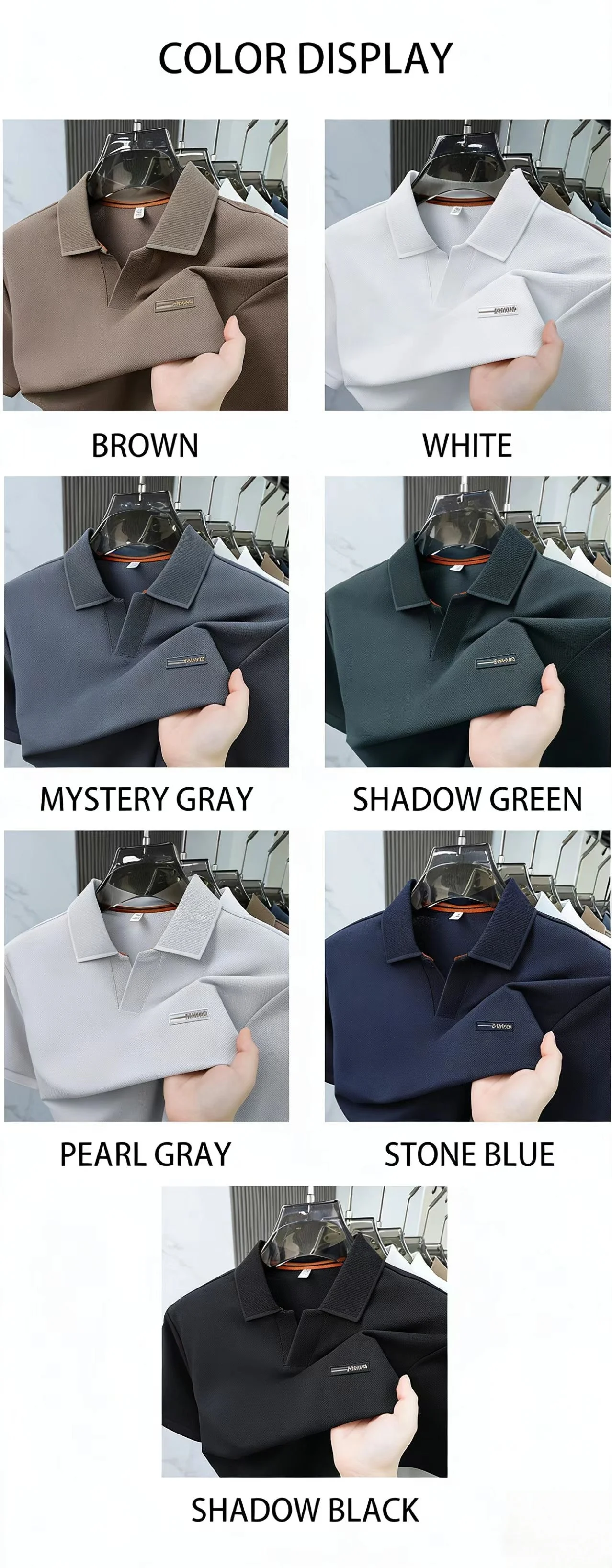 Hochwertiges Marken-Sommer-Polohemd mit kurzen Ärmeln für Herren, exquisites Abzeichen-Design, atmungsaktives und bequemes T-Shirt-Oberteil – Detail 3