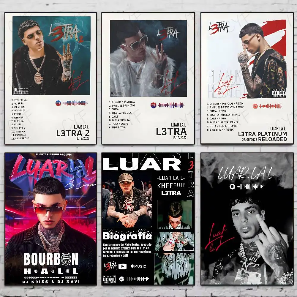 Póster de música Popular de rapero, cantante l-luar La L, alta calidad, para dormitorio, sala de estar, decoración de pared estética, pegatinas de pintura, regalo