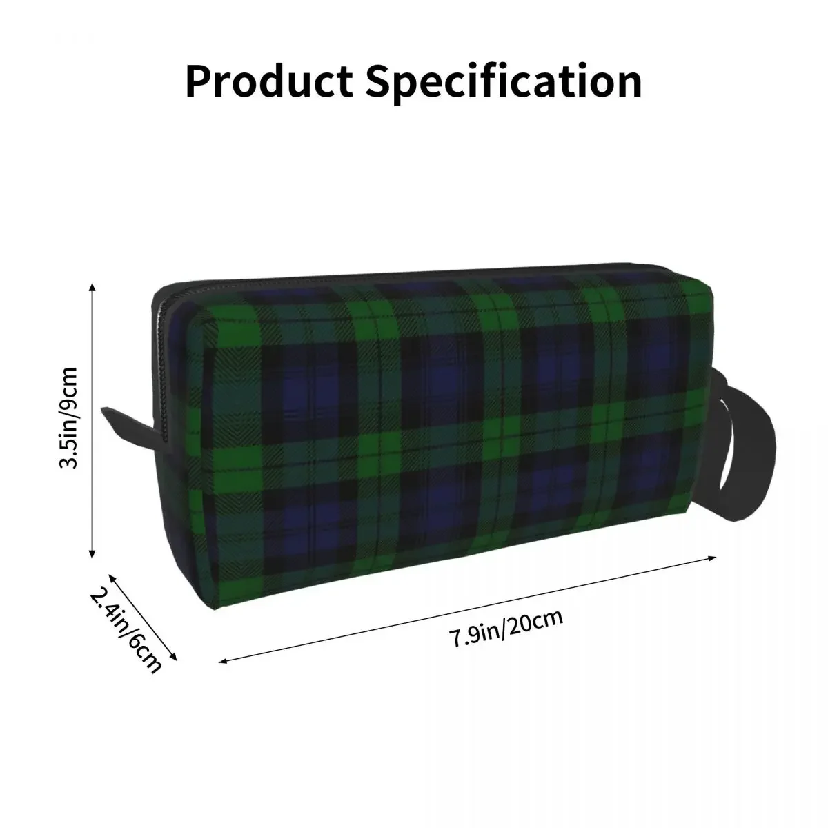 Black Watch Tartan Plaid Makeup Bag Cosmetic Organizer Storage Dopp Kit Toiletry Cosmetic Bag Women Beauty Travel Pencil Case