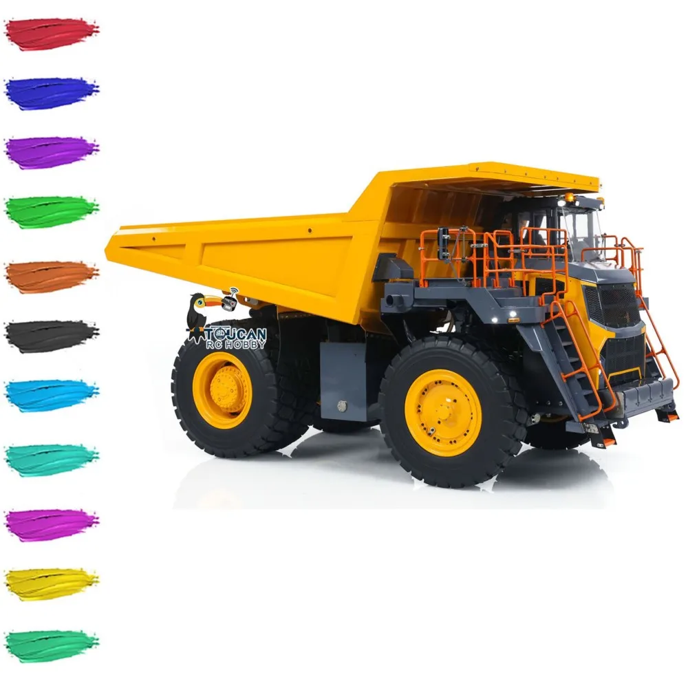 LESU R110E RC Metallo Idraulico Mining Camion Macchina Pesante 1/16 Telecomando Dumper Elettrico Ribaltabile Modello Luce THZH1306