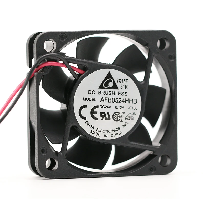 New original AFB0524HHB 5015 24V 0.12A 5CM 2-wire high air volume double Ball Bearing Inverter fan