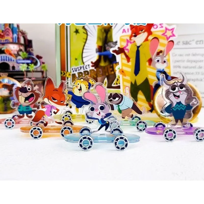 6 stylów Disney Zootopia 2 Akrylowy Stojak Hulajnoga DIY Dekoracja Szop Pracz Bobert Niedźwiedź Śliczna Podstawka Judy Zabawki Nick Prezenty