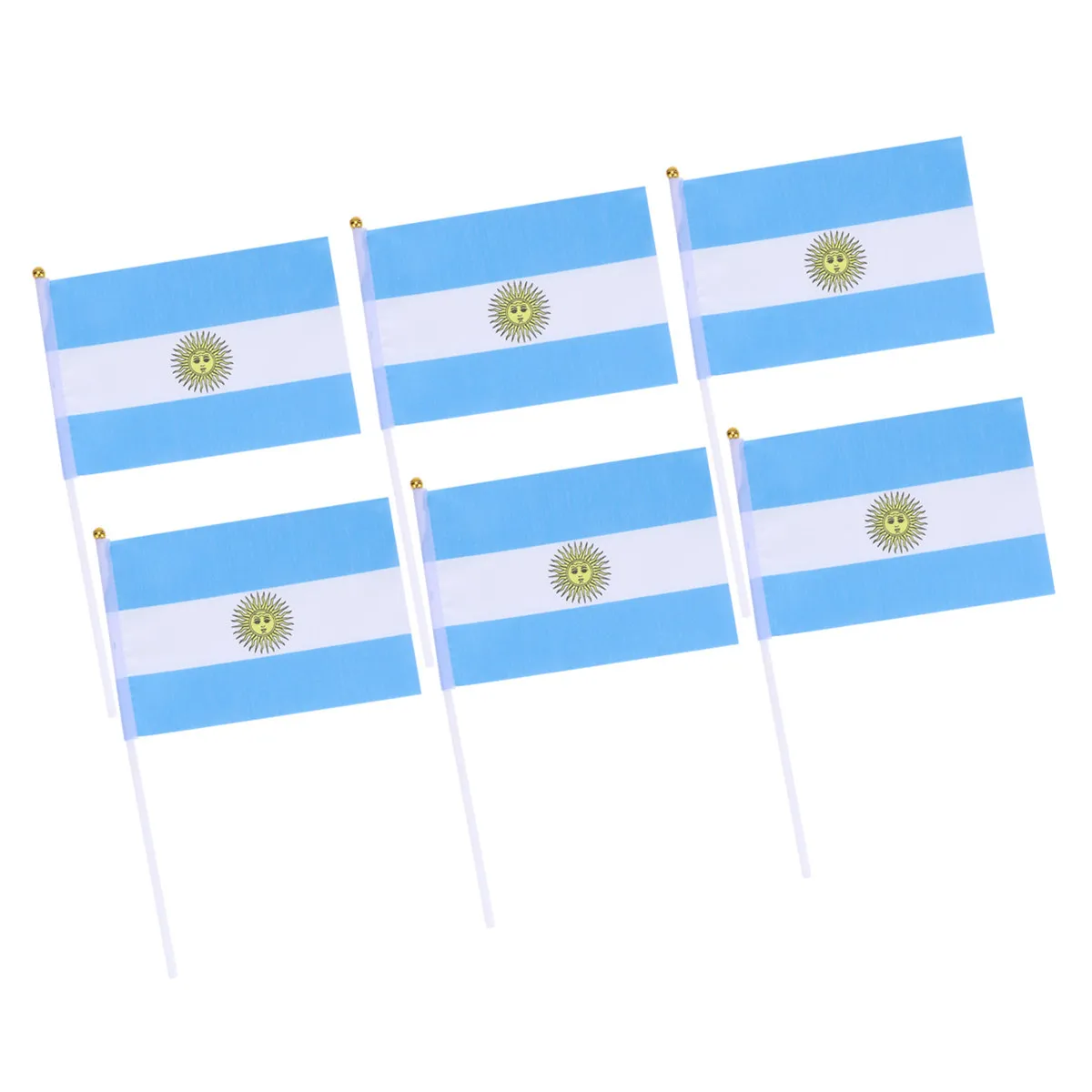 20Pcs Hand Held Stick Flags Argentina Mini Flags Portable Lightweight Party Classroom Sports Clubs Festival Decor