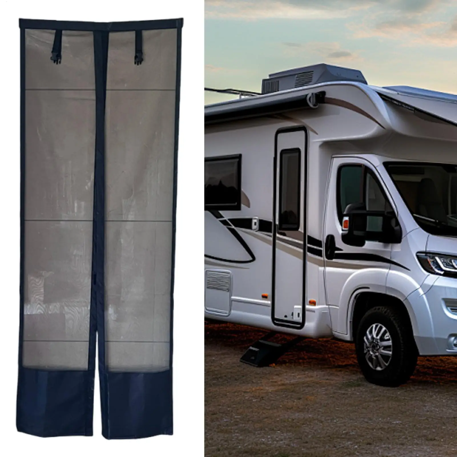 واقي شاشة لباب RV، واقي باب شاشة RV، قابل للتنفس ومقاوم للأشعة فوق البنفسجية، تغطية كاملة لخصوصية مقطورة الحيوانات الأليفة