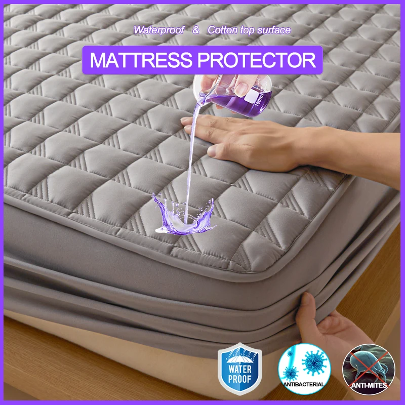 

Водонепроницаемый наматрасник Антибактериальный и противоударный наматрасник, дышащий и бесшумный мягкий удобный наматрасник