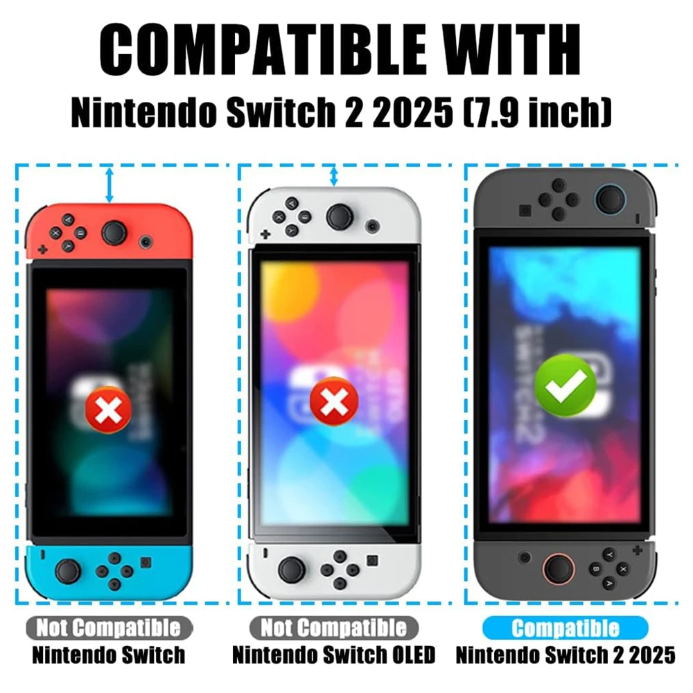 2PCS Switch 2 Protective Tempered Glass Screen Protector Anti-Scrach Film Compatible Nintendo Switch 2 Game Accessories 9H NS