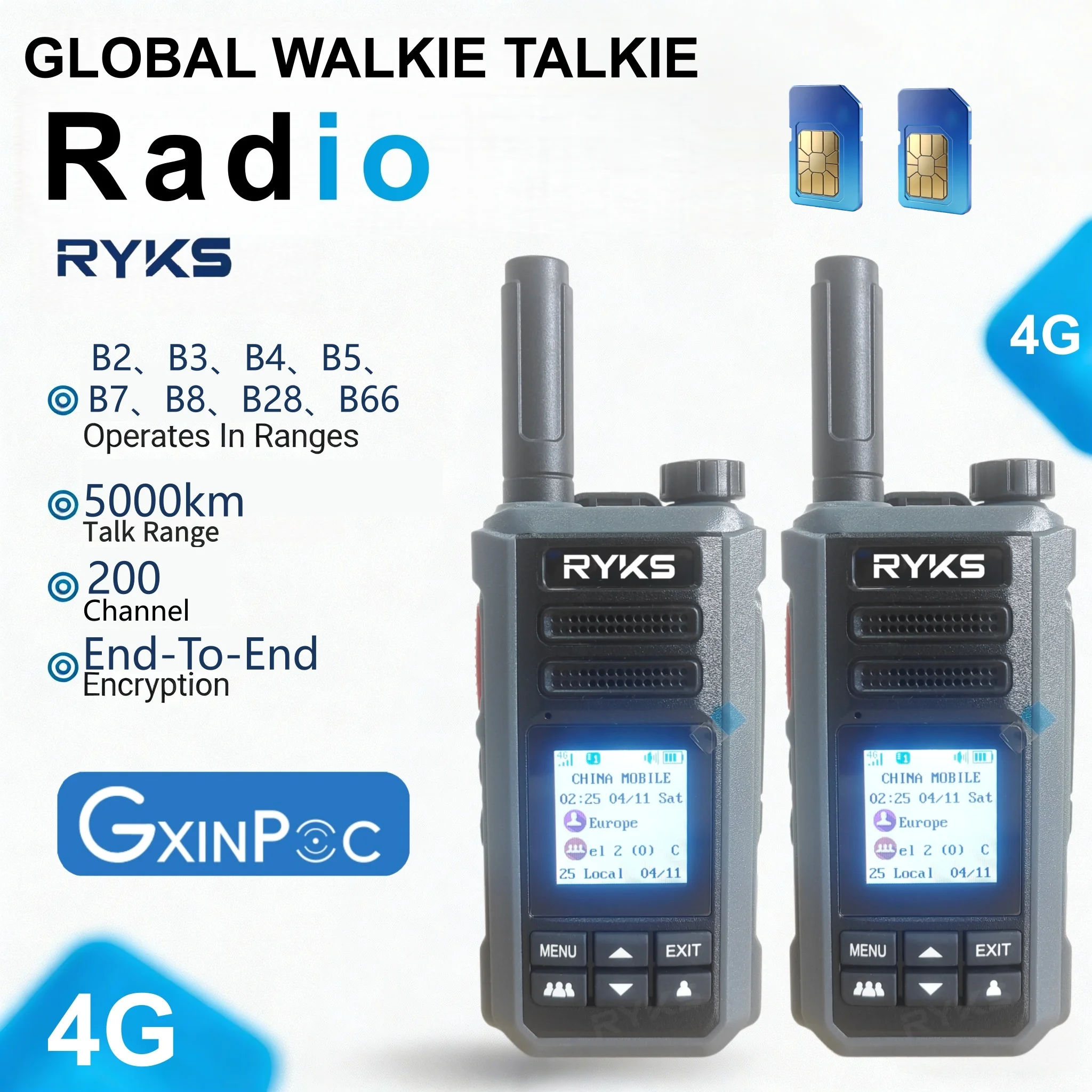 2Pcs 4G Global Walk…