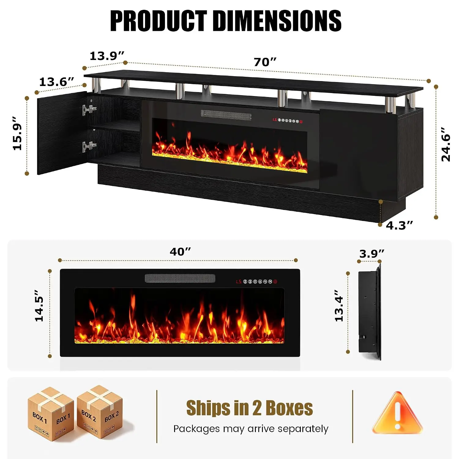 Fireplace TV Stand 40