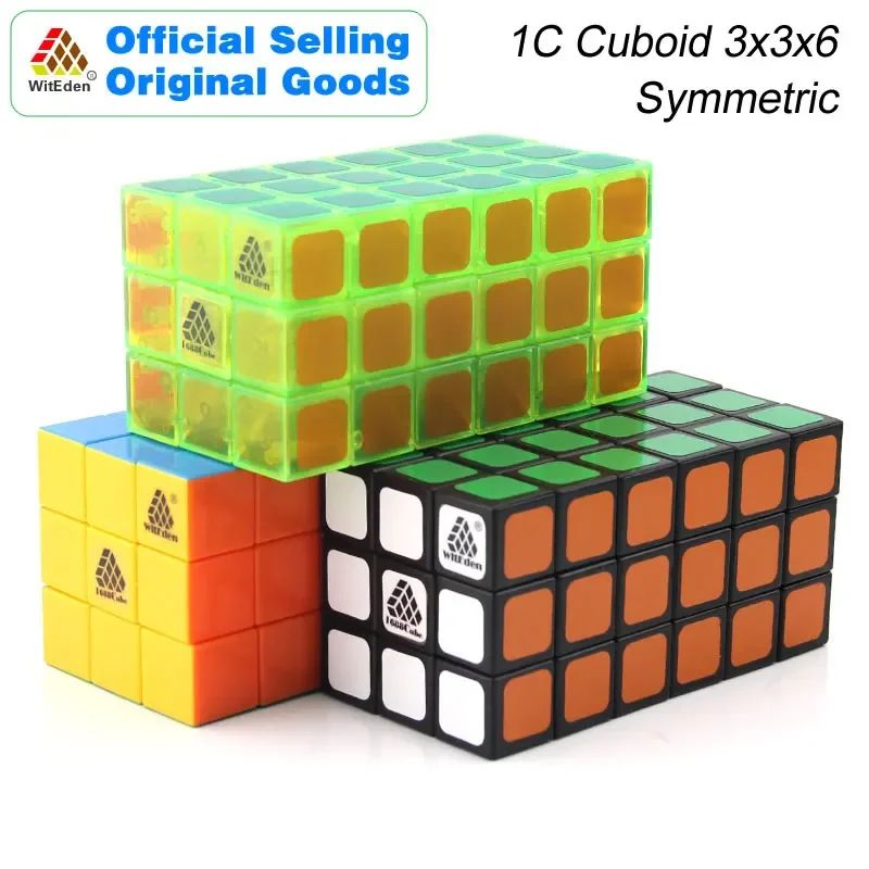 WitEden 3x3x6 Cuboid Magic Cube Symmetric 336 1C Cubo Transparent Professional Speed Neo Cube Puzzle Antistress Toys