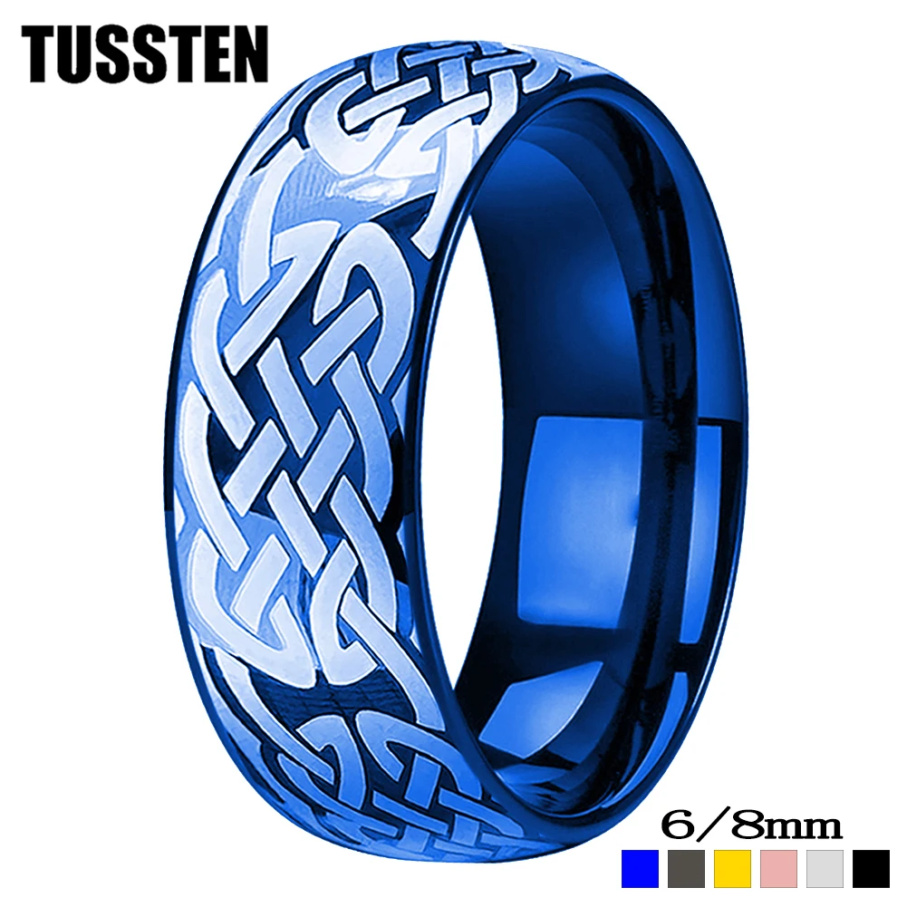 Dropshipping TUSSTEN 6/8MM Men Women Tungsten Wedding Band Laser Engraving Ring Domed Polished Great Workmanship Comfort Fit