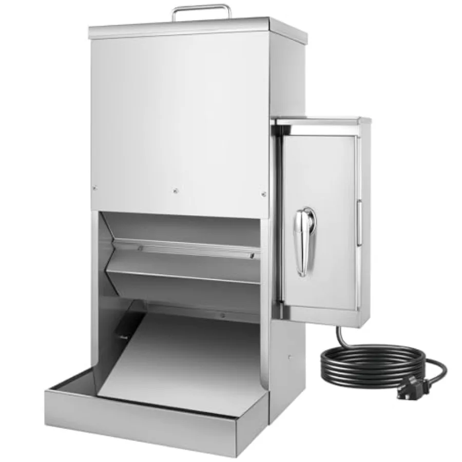 

Большой дозатор корма для домашних животных из нержавеющей стали на 16 л с таймером и программируемым графиком кормления для собак крупных пород или кошек, серебристый