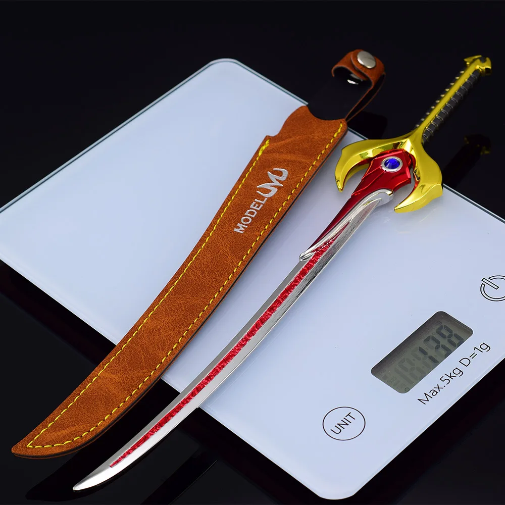 30cm/11,81 pulgadas Kamen Riders Anime periférico llama ejército cuchillo cubierta de cuero versión arma de Metal modelo escritorio samurái espadas juguete