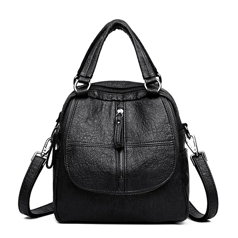 Cute Black Red Women Backpacks Fashion Shoulder Crossbody Bags For Girl Bookbags Solid Small Schoolbags Travel Bag