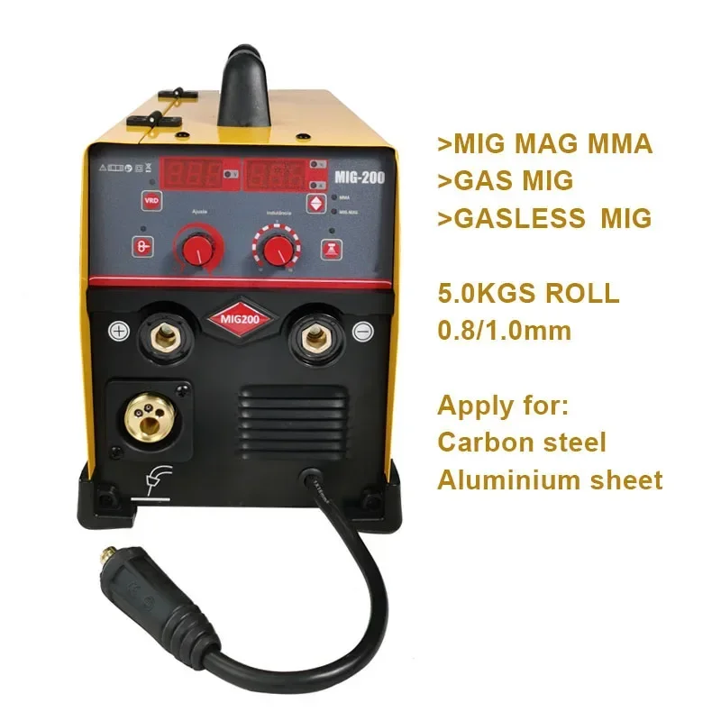 Portable MIG Welders 200A Inverter Gas And Gasless Mig Welding Machine Inversor Soldadora Mig Mag Welder