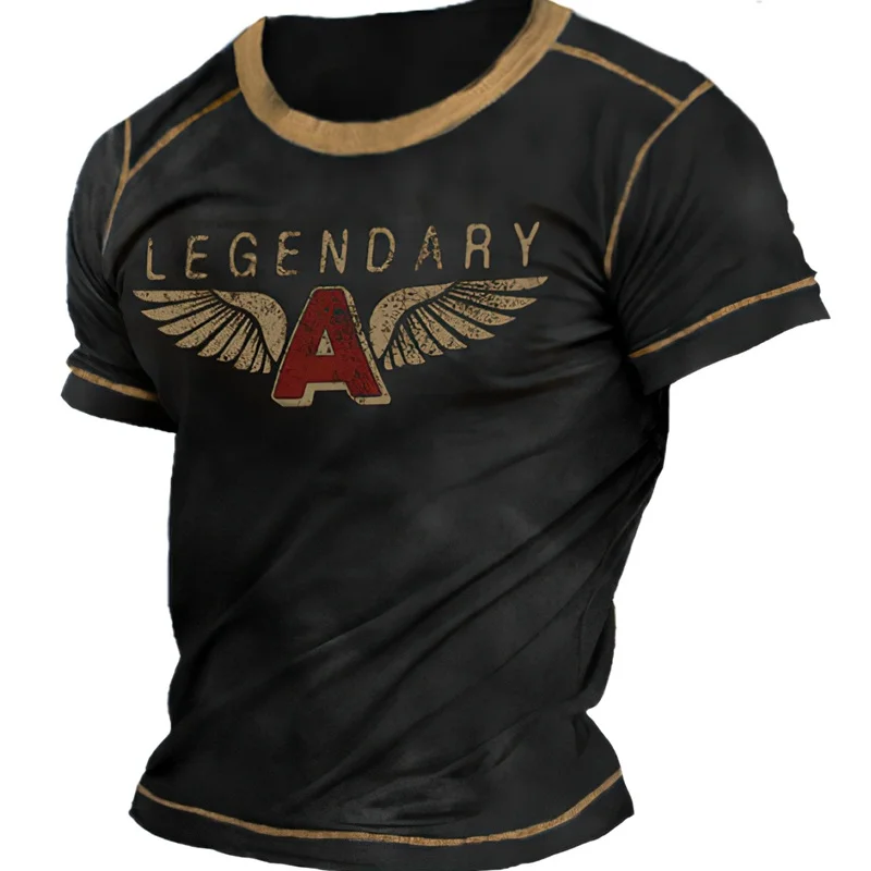 

Новый винтажный мужской топ с короткими рукавами и круглым вырезом, повседневная уличная дышащая футболка свободного кроя, мужской модный топ