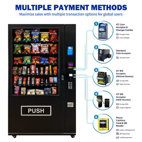 Smart Vending Machine Automatic Snack Beverage Retail Kiosk Cashless Payment System