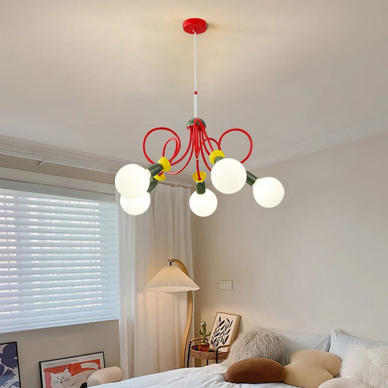 

Memphis Design Classic Chandelier Lamps Red Green Colorful Hanging Light for Bedroom Livinng Room Restaurant Hotel Lighting