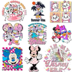 Calcomanías térmicas para ropa con estampado DTF, transferencia de hierro, Minnie Daisy Besties