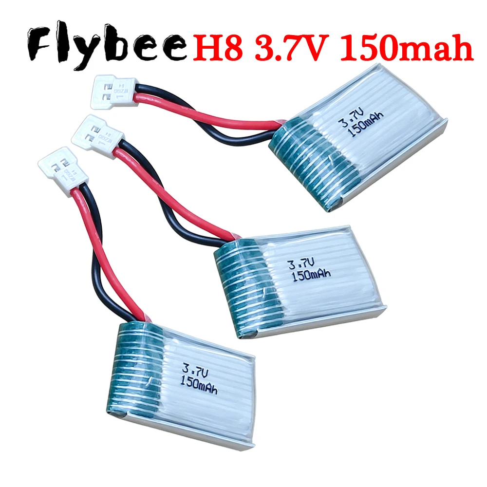 

Аккумулятор XH2.54, 3.7В 150мАч 651723 LiPo, перезаряжаемая батарея для X2 Ni Hui U207 H2 H8 Mini RC Quadcopter Drone, запчасти для игрушек