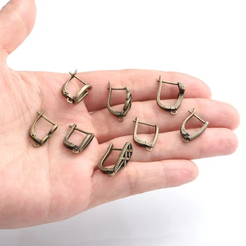 1 piar boa qualidade antigo bronze brinco ganchos fecho orelha fio alavanca volta aberto loop para diy mulher jóias fazendo