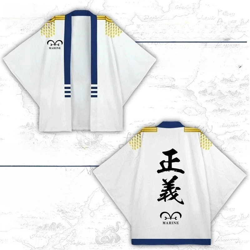 

Лидер продаж, цельный плащ Monkey D. Luffy Roronoa Zoro, аниме Admiral Justice, свободная куртка, одежда Haori, мужской халат, топ