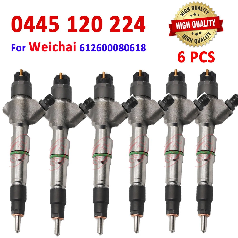 

ORLTL NEW 0445120224 Diesel Fuel Injector 0 445 120 224 Common Rail Injector Nozzle For Weichai WD10 612600080618 Delong Engine