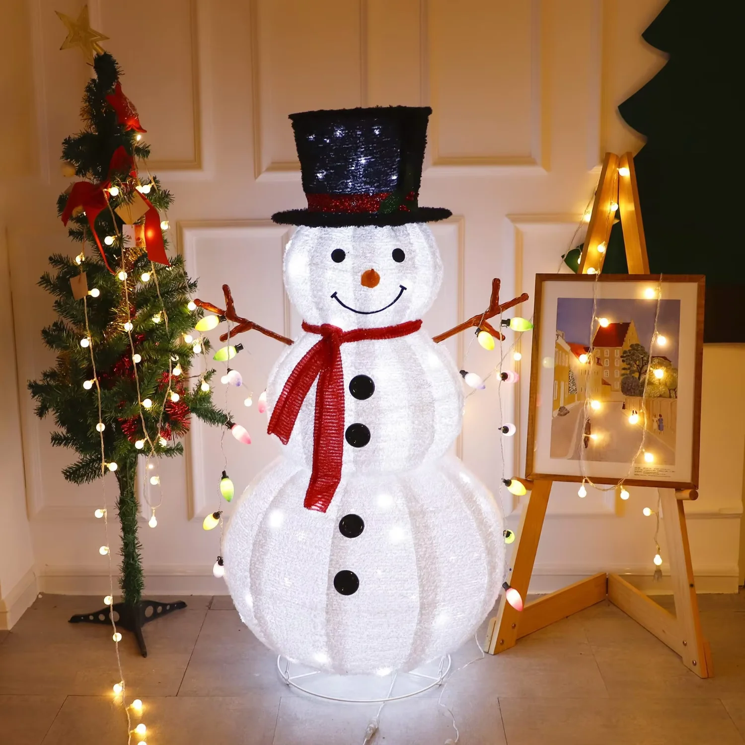 Selling Collapsible Snowman Lights Outdoor Waterproof Christmas Holiday Decorative lights Snowman Decoration
