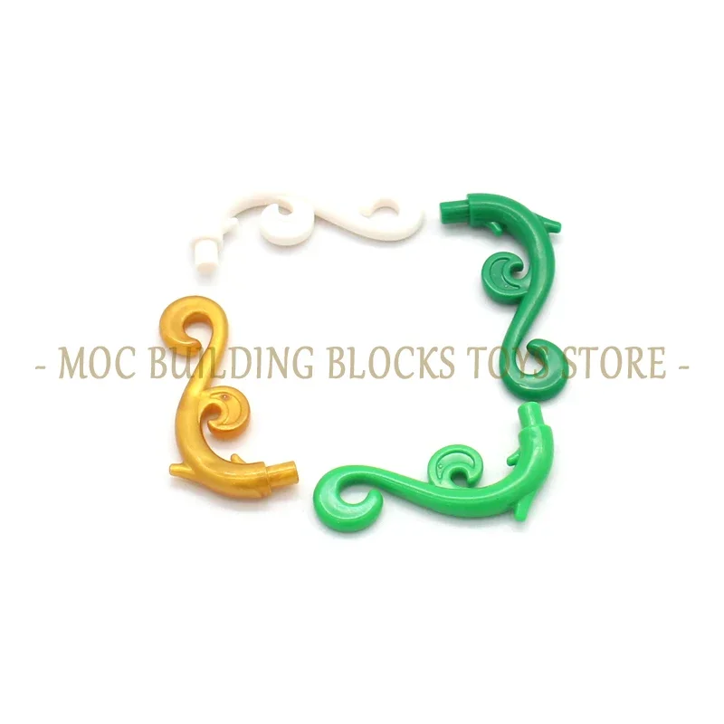 

MOC Part 28870 Plant Stem Curved with 2 Thorns 2 Swirls Vine City Garden Street View Scene Building Blocks Brick Compatible Toys