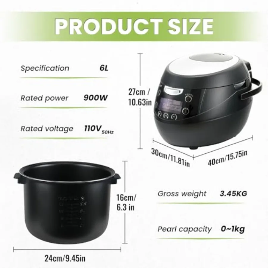 ماكينة صنع بوبا الأوتوماتيكية التجارية سعة 6 لتر مع توزيع الحرارة المتساوية ووظيفة الطبخ الذكية من التابيوكا مثالية للحليب #2